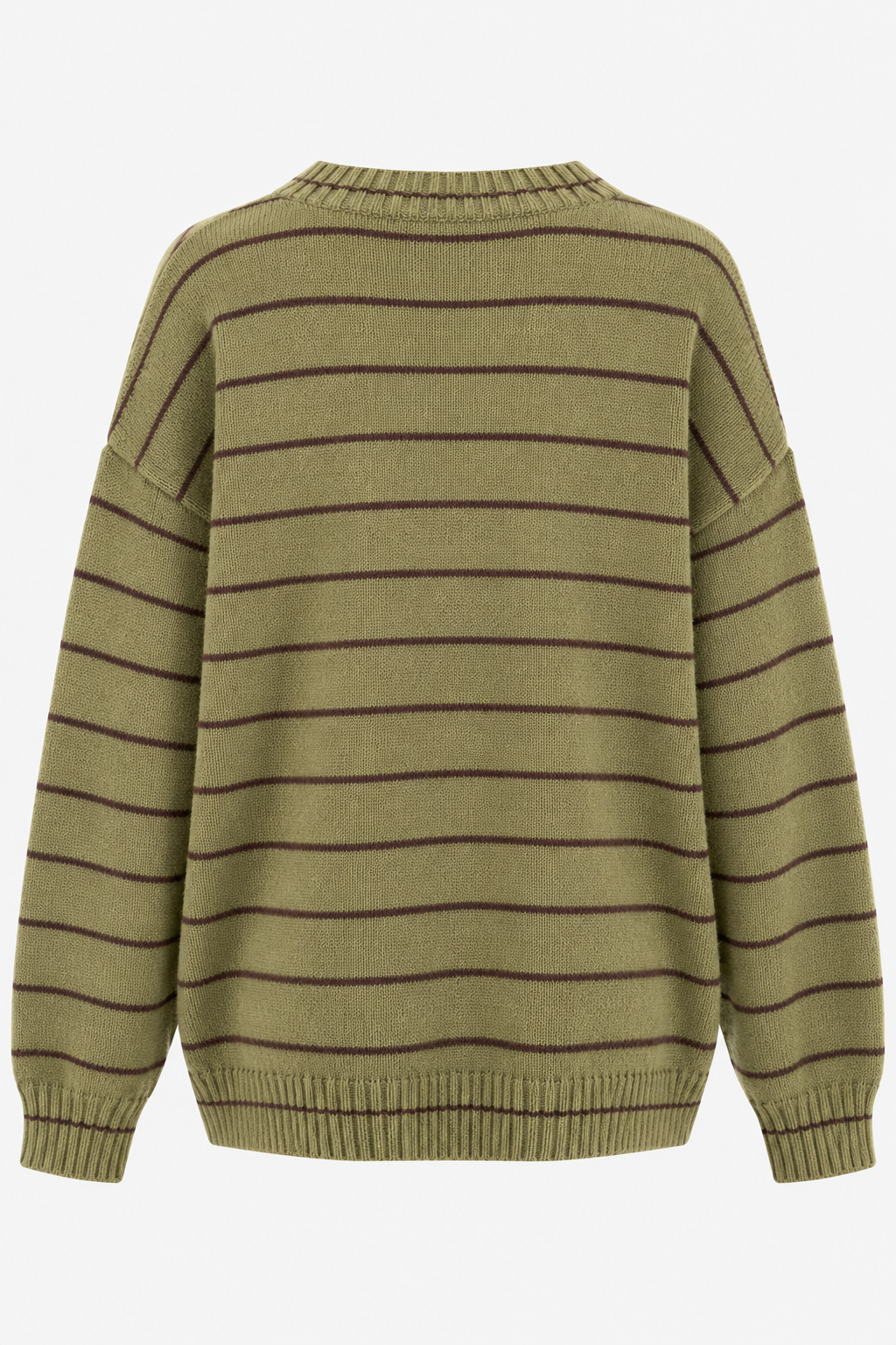 🤎 Amour Striped Knit – Olive & Burgundy 🍂