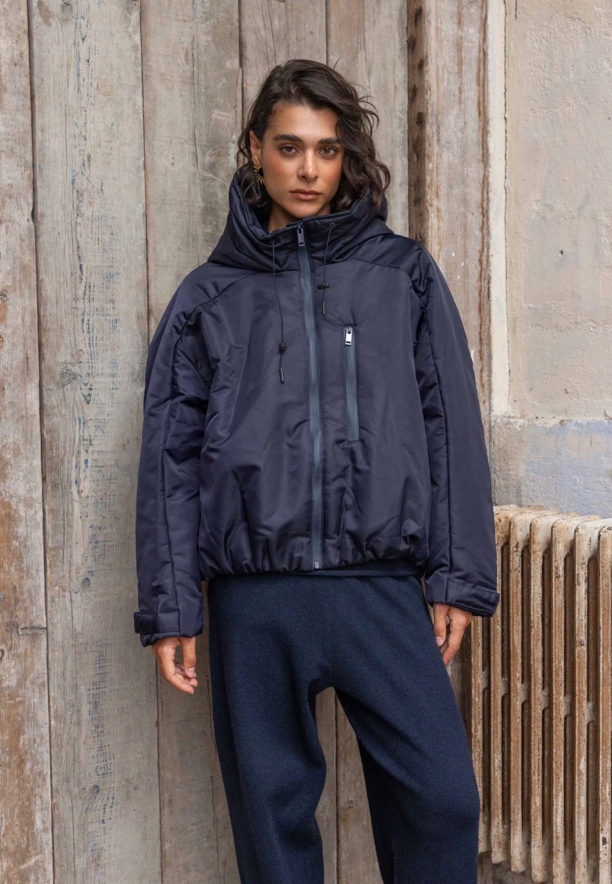 Trendy Puffer Jacket – Navy & Chocolate 🤎💙 (enkel nog in T2)